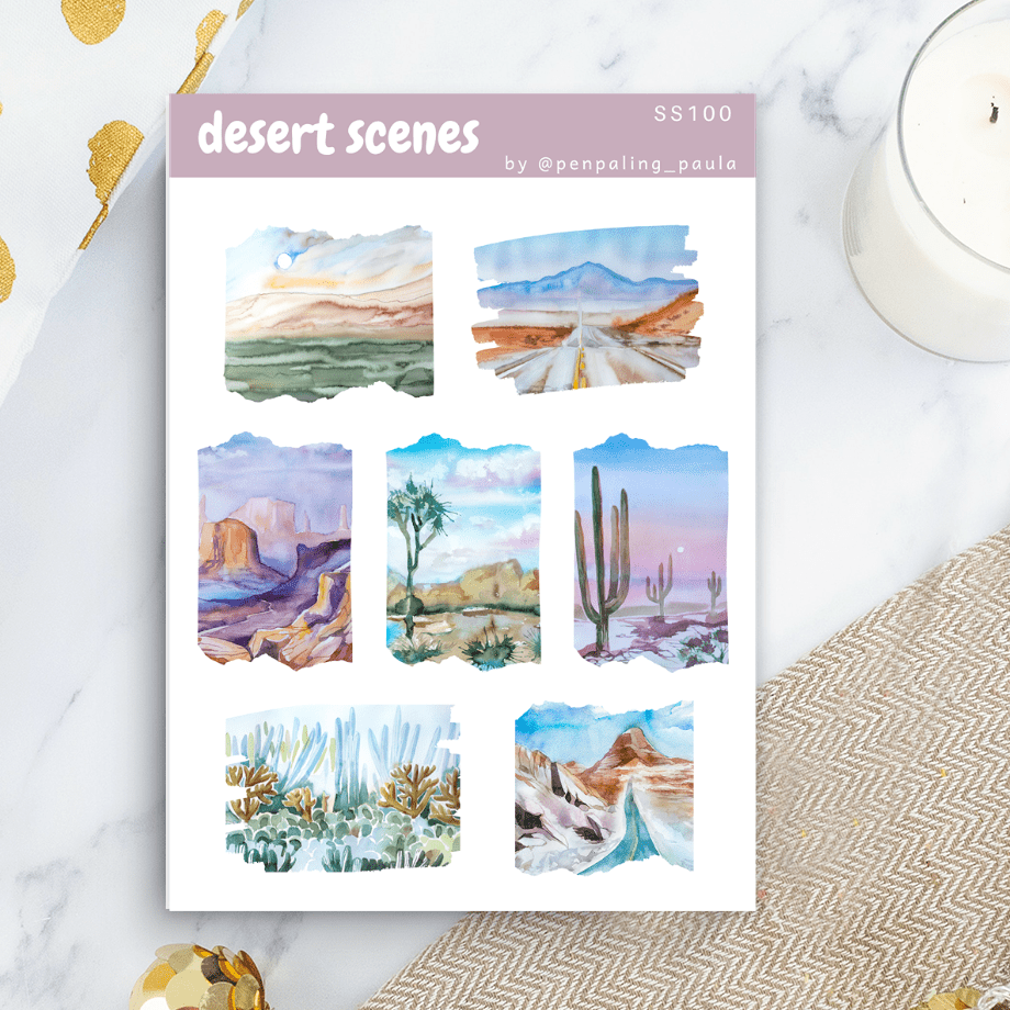 Stickers - Penpaling Paula - Desert Scenes - 1 - Penpaling Paula - Tidformera