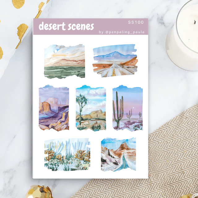 Stickers - Penpaling Paula - Desert Scenes - 1 - Penpaling Paula - Tidformera