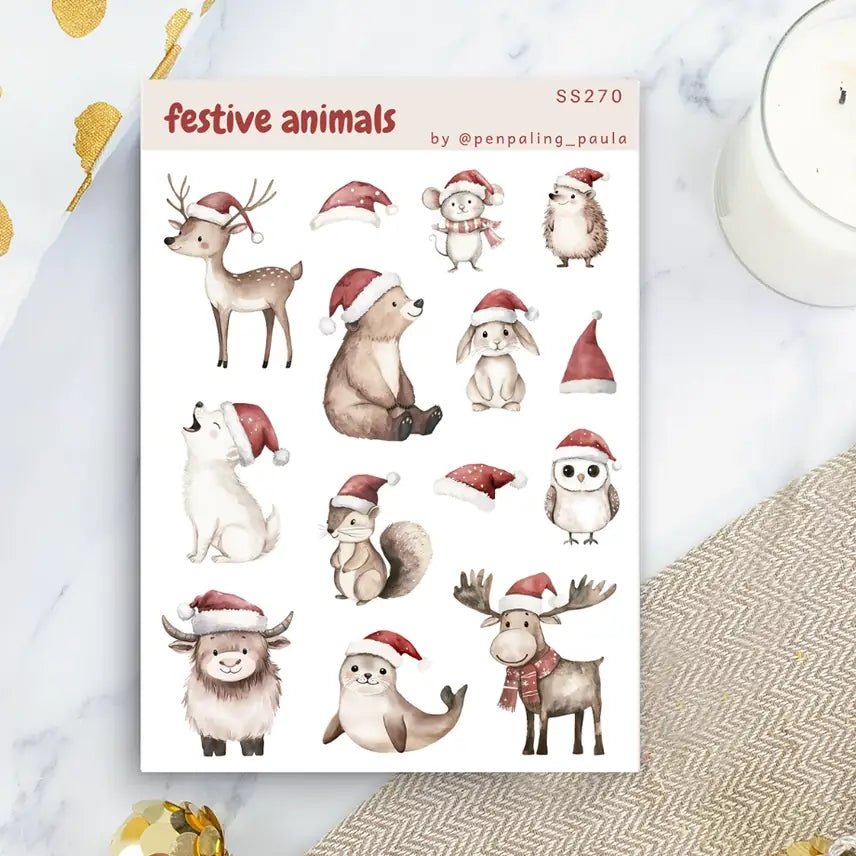 Stickers - Penpaling Paula - Festive Animals - 1 - Penpaling Paula - Tidformera