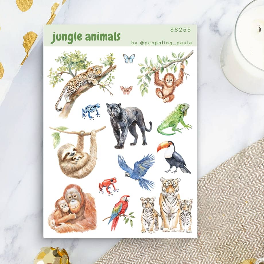 Stickers - Penpaling Paula - Jungle Animals - 1 - Penpaling Paula - Tidformera