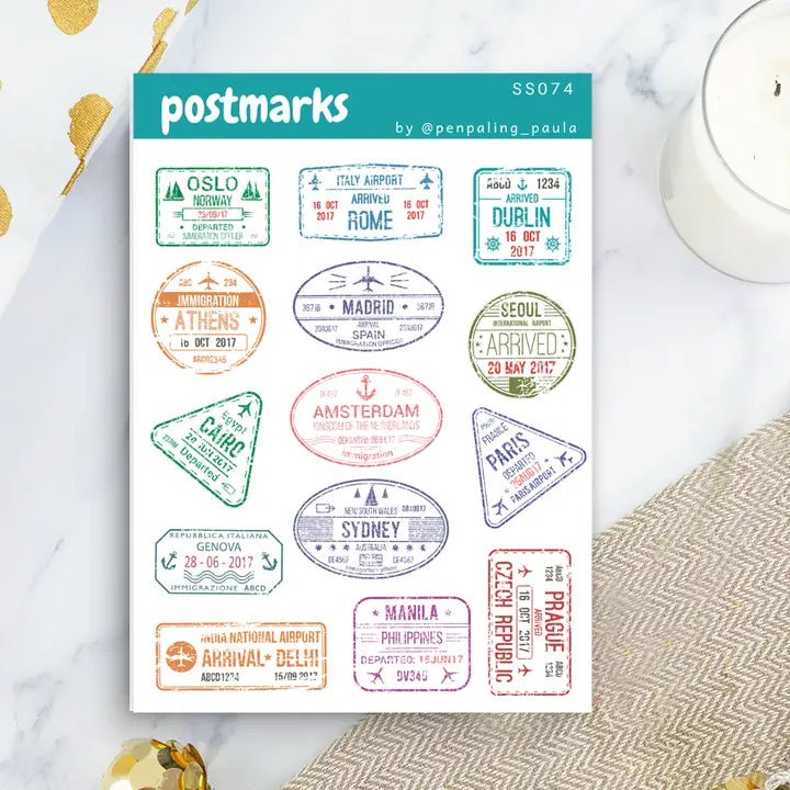 Stickers - Penpaling Paula - Postmarks - 1 - Penpaling Paula - Tidformera
