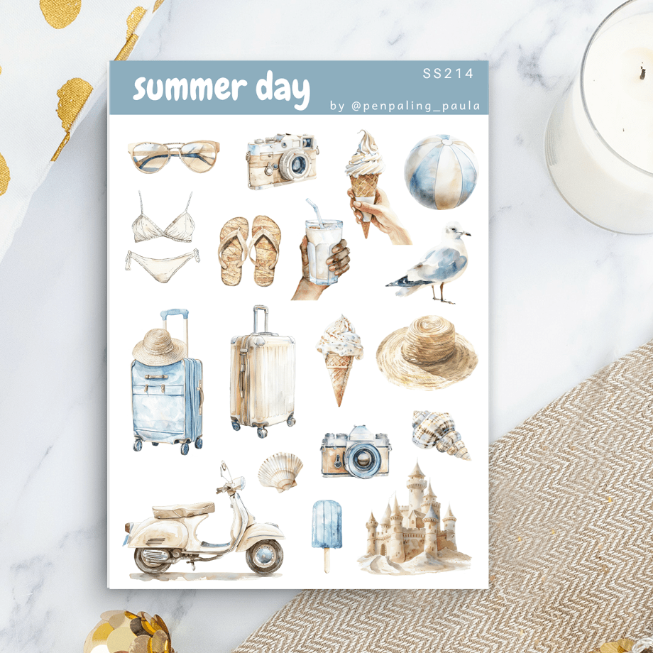 Stickers - Penpaling Paula - Summer day - 1 - Penpaling Paula - Tidformera