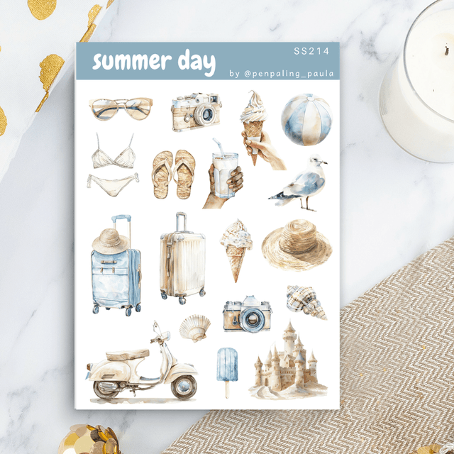 Stickers - Penpaling Paula - Summer day - 1 - Penpaling Paula - Tidformera