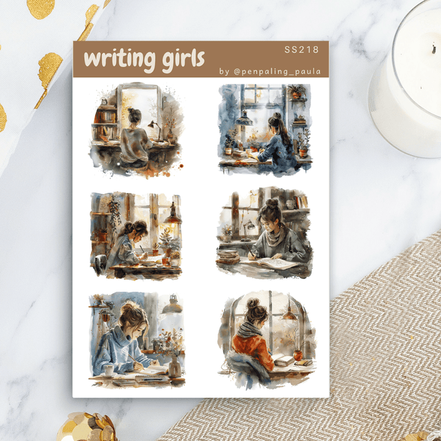 Stickers - Penpaling Paula - Writing girls - 1 - Penpaling Paula - Tidformera