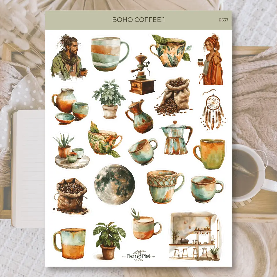 Stickers Plan & Plot Studio - Vinyl - Boho coffee 1 - 1 - Plan & Plot Studio - Tidformera