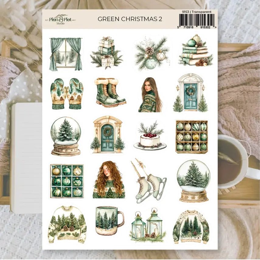 Stickers Plan & Plot Studio Vinyl - Green Christmas 2 - 1 - Plan & Plot Studio - Tidformera