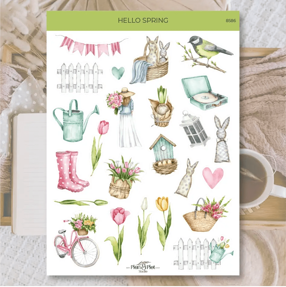 Stickers Plan & Plot Studio Vinyl - Hello Spring - 1 - Plan & Plot Studio - Tidformera