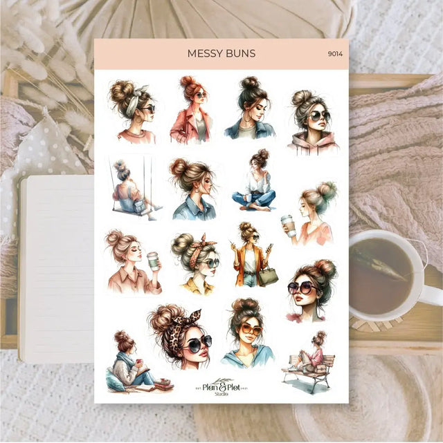 Stickers Plan & Plot Studio Vinyl - Messy buns - 1 - Plan & Plot Studio - Tidformera