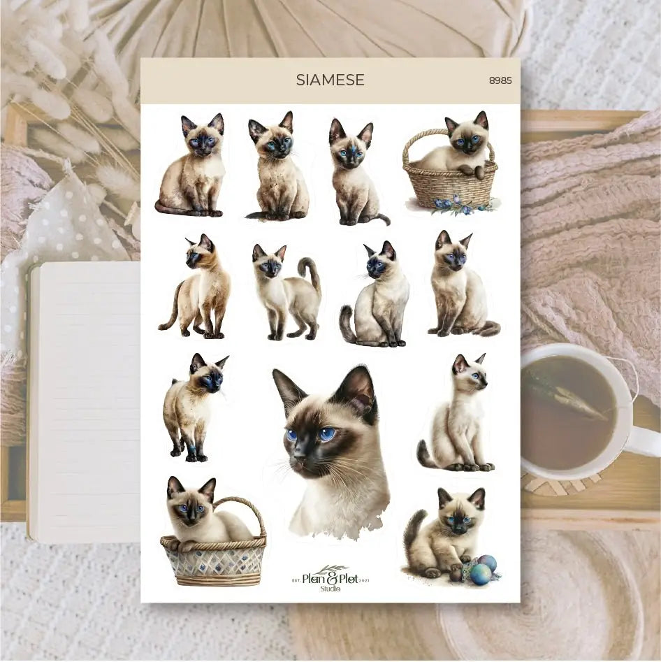 Stickers Plan & Plot Studio Vinyl - Siamese - 1 - Plan & Plot Studio - Tidformera