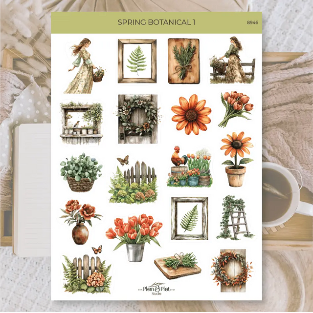 Stickers Plan & Plot Studio Vinyl - Spring botanical 1 - 1 - Plan & Plot Studio - Tidformera