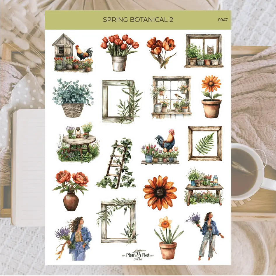 Stickers Plan & Plot Studio Vinyl - Spring botanical 2 - 1 - Plan & Plot Studio - Tidformera