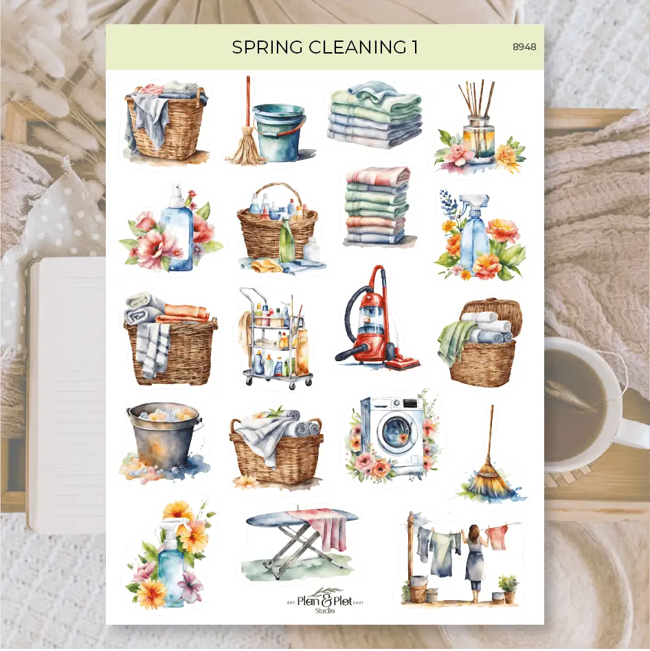 Stickers Plan & Plot Studio Vinyl - Spring Cleaning 1 - 1 - Plan & Plot Studio - Tidformera