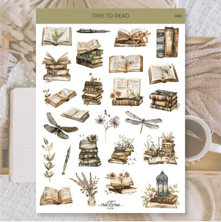 Stickers Plan & Plot Studio Vinyl - Time to read - 1 - Plan & Plot Studio - Tidformera