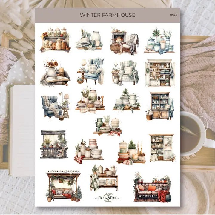 Stickers Plan & Plot Studio Vinyl - Winter Farmhouse - 1 - Plan & Plot Studio - Tidformera