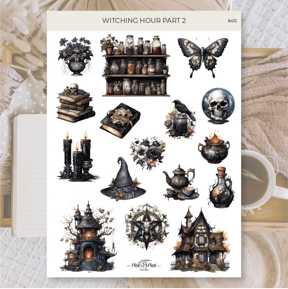 Stickers Plan & Plot Studio Vinyl - Witching hour part 2 - 1 - Plan & Plot Studio - Tidformera