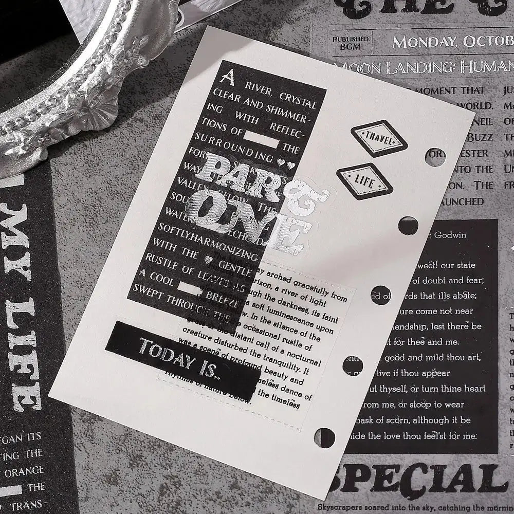 Stickers Sheet Sticker Collage - Newspaper - 6 - BGM - Tidformera