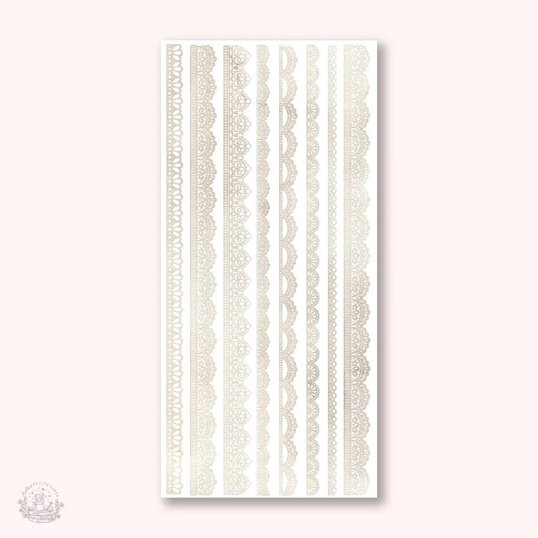 Stickers Thin Lace Strip - Beige - 1 - Hello Petite Paper - Tidformera
