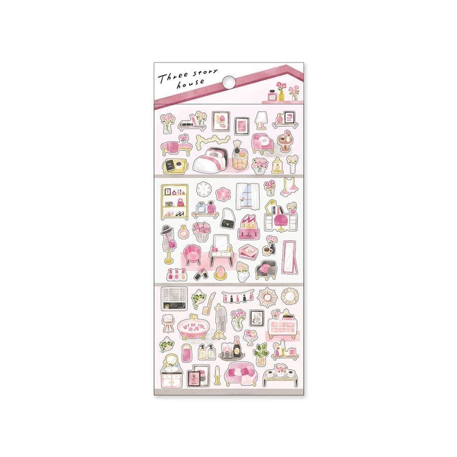 Stickers Three story house - Pink - 1 - Mind Wave - Tidformera