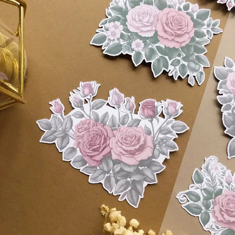 Stickers - T's Stationery - Big Rose Florals - 2 - T's Stationery - Tidformera