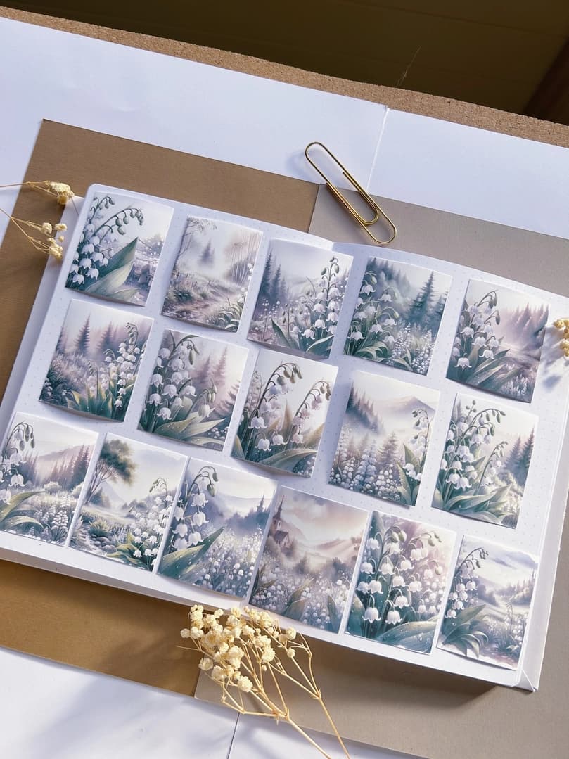 Stickers - T's Stationery - Lily of the Valley - 1 - T's Stationery - Tidformera