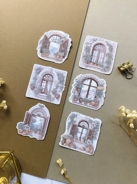 Stickers - T's Stationery - Mediterranean Windows - 2 - T's Stationery - Tidformera