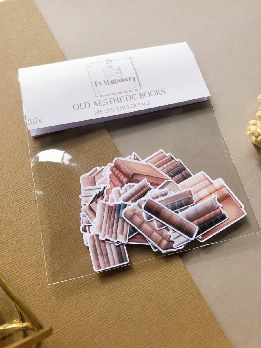 Stickers - T's Stationery - Old aesthetic books - 1 - T's Stationery - Tidformera