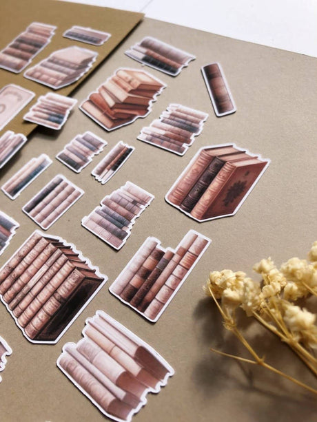 Stickers - T's Stationery - Old aesthetic books - 2 - T's Stationery - Tidformera