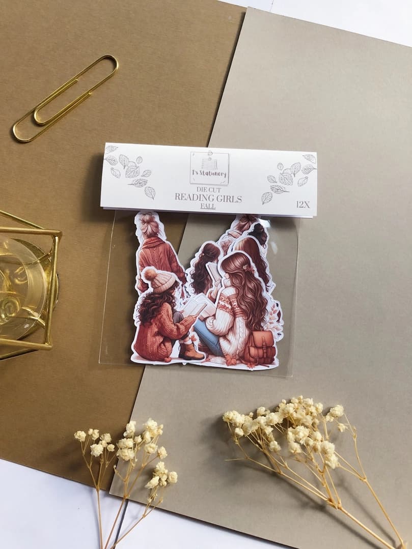 Stickers - T's Stationery - Reading girls Fall - 1 - T's Stationery - Tidformera