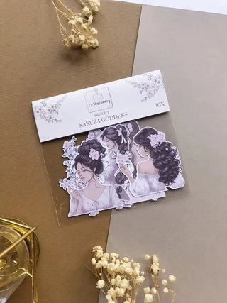 Stickers - T's Stationery - Sakura Goddess - 1 - T's Stationery - Tidformera