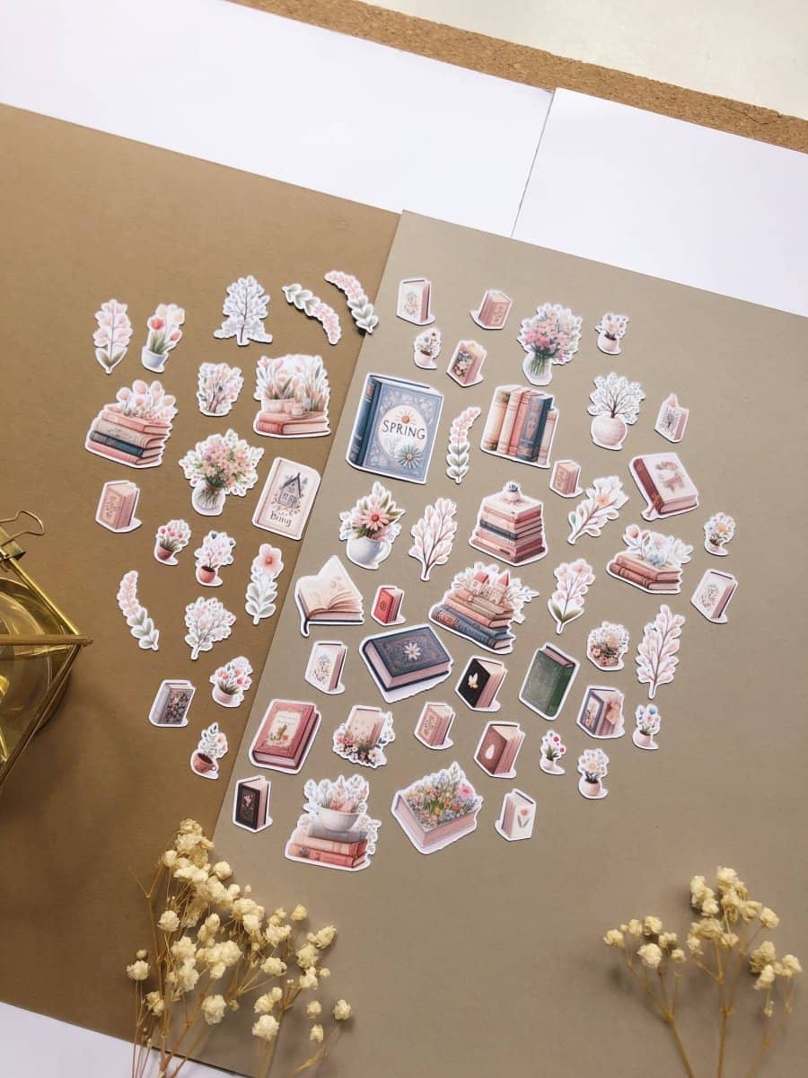 Stickers - T's Stationery - XL Spring book sticker pack - 2 - T's Stationery - Tidformera