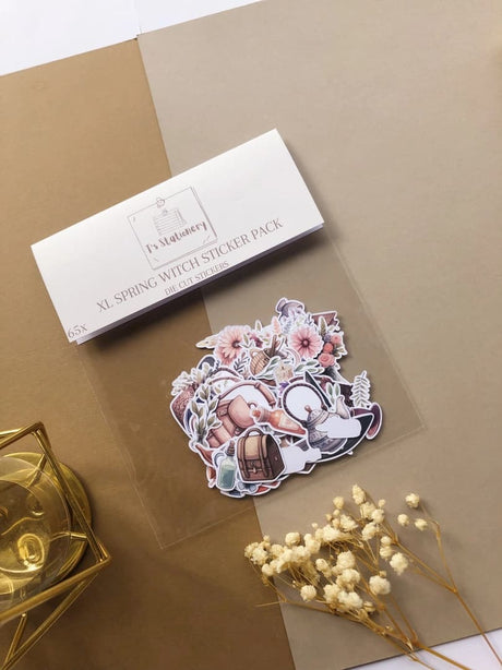 Stickers - T's Stationery - XL Spring witch - 2 - T's Stationery - Tidformera