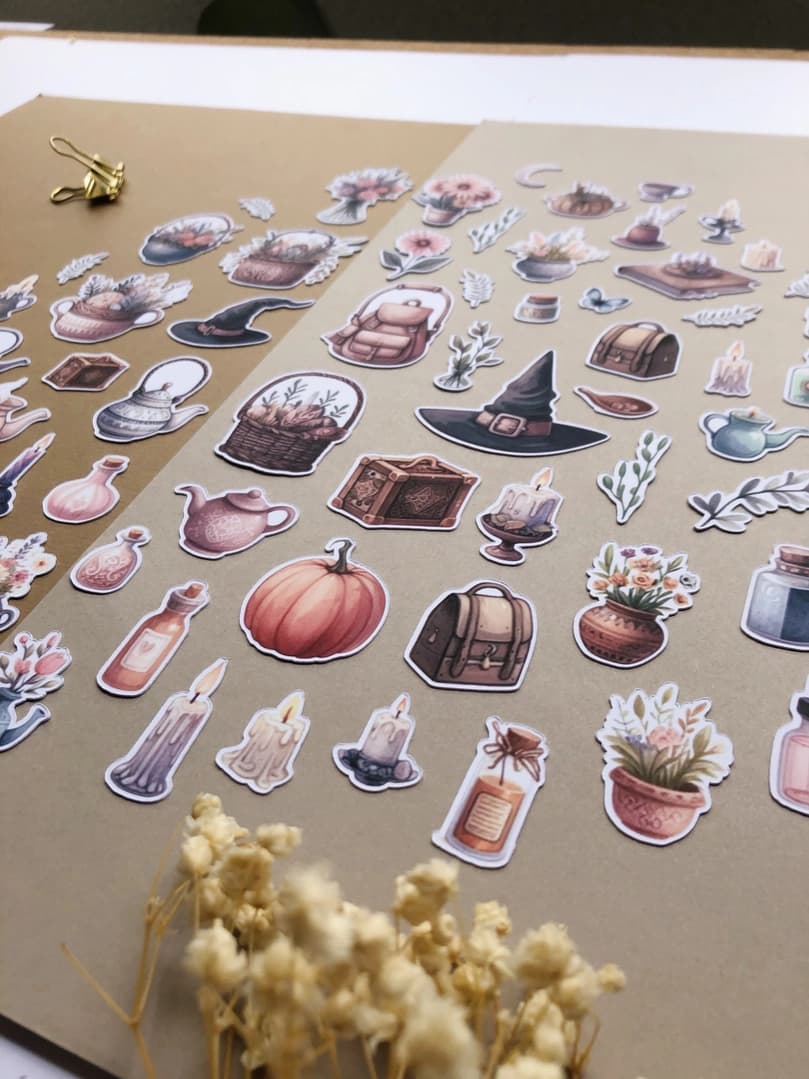 Stickers - T's Stationery - XL Spring witch - 5 - T's Stationery - Tidformera