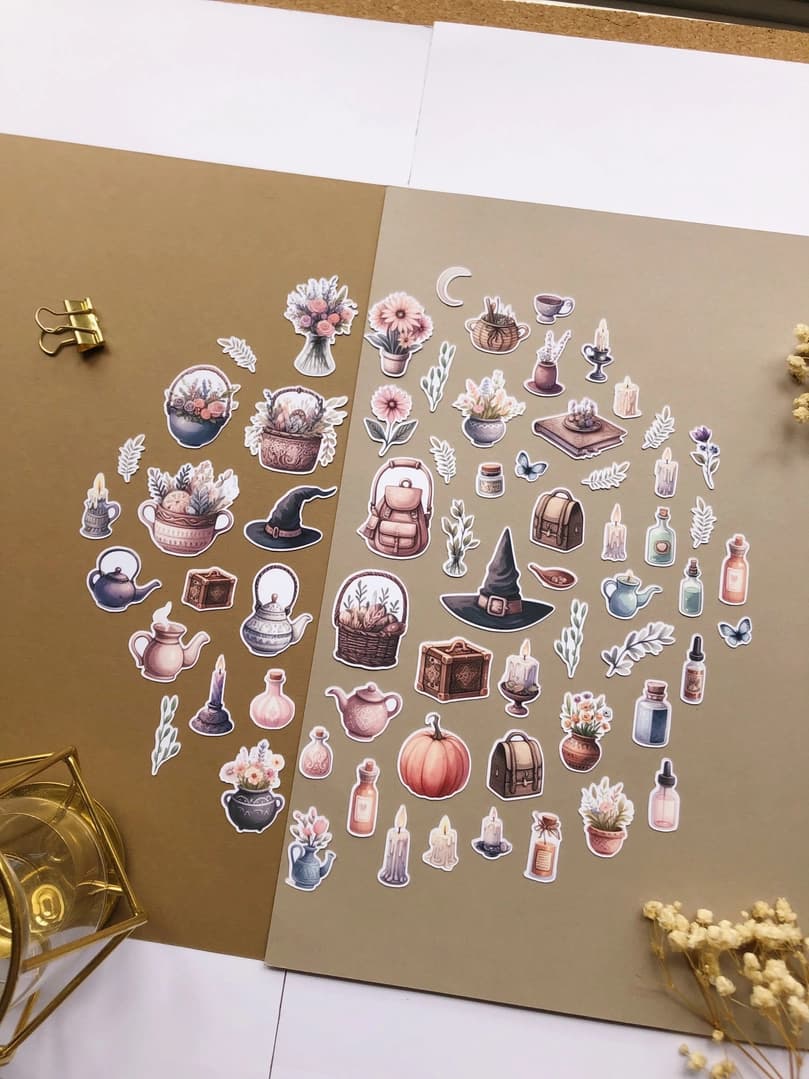 Stickers - T's Stationery - XL Spring witch - 6 - T's Stationery - Tidformera