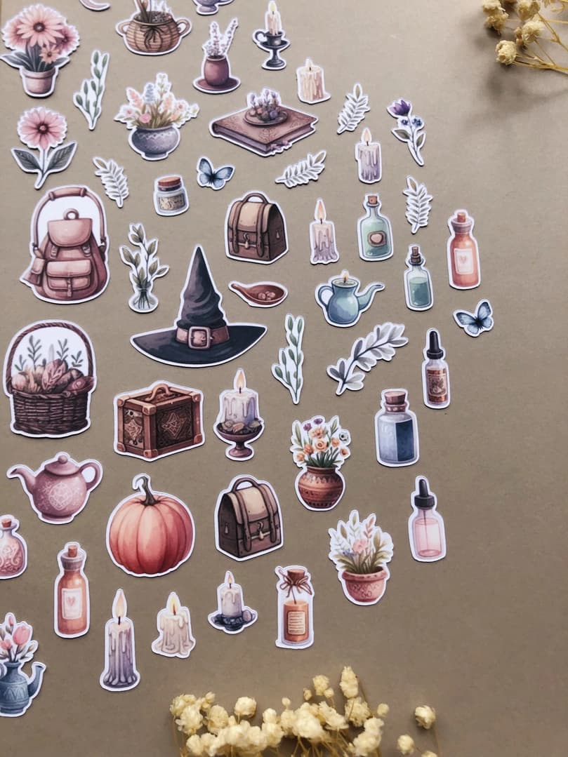 Stickers - T's Stationery - XL Spring witch - 3 - T's Stationery - Tidformera