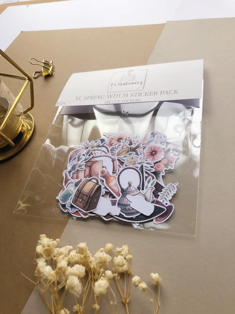 Stickers - T's Stationery - XL Spring witch - 4 - T's Stationery - Tidformera