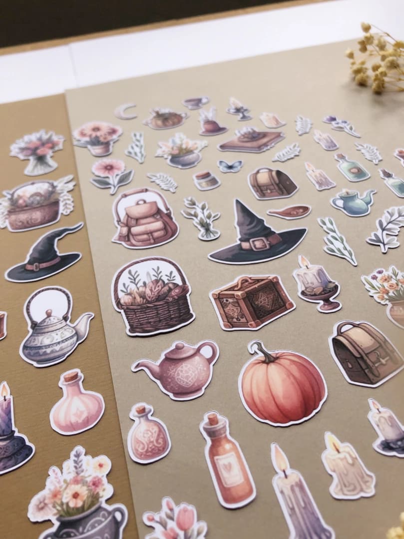 Stickers - T's Stationery - XL Spring witch - 1 - T's Stationery - Tidformera