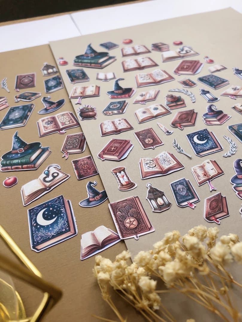 Stickers - T's Stationery - XL Witchy Books - 3 - T's Stationery - Tidformera