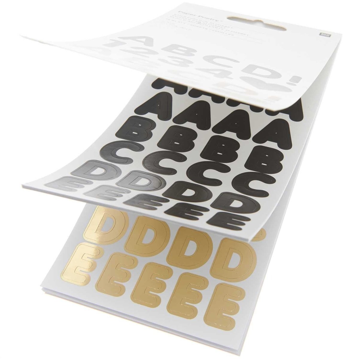 Stickersblock Paper Poetry Alfabetet - Black/Gold - 2 - Rico Design - Tidformera