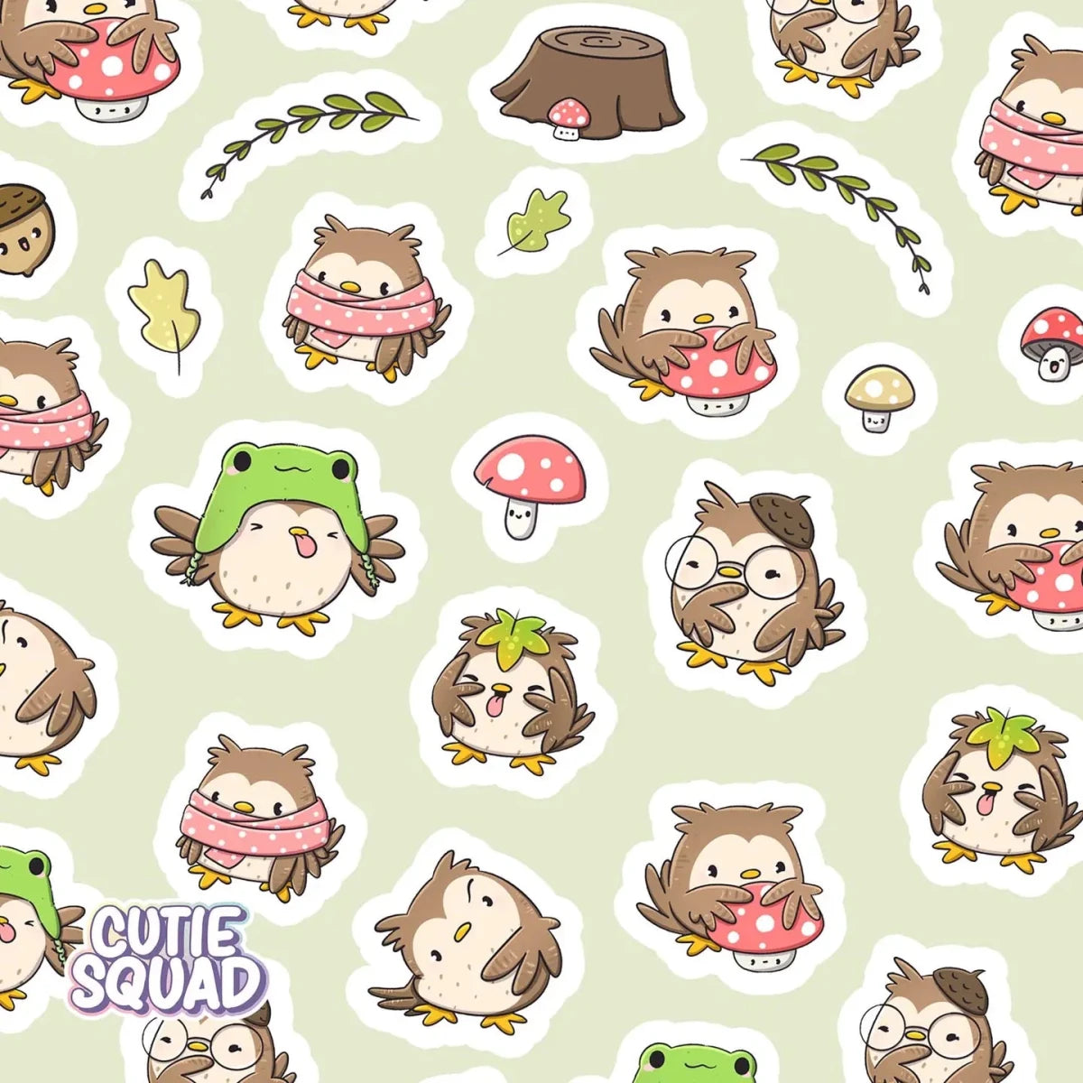 Stickersheet CutieSquad - Owlbert in Fall - 2 - CutieSquad - Tidformera