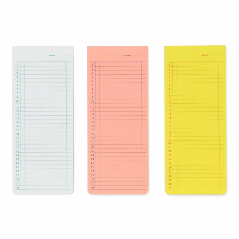 Sticky Memo Pad - Monthly - White - 3 - Penco - Tidformera