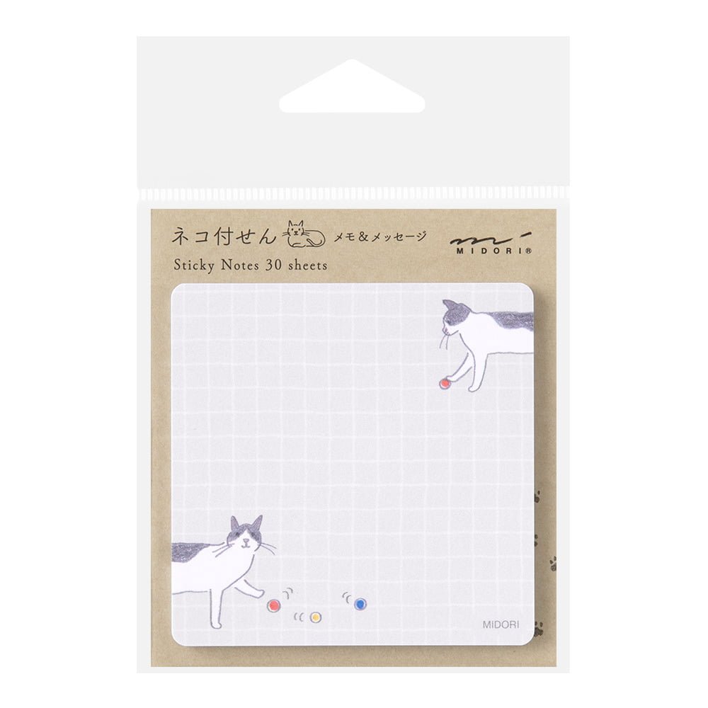 Sticky Notes Ball and Cat - 2 - Midori - Tidformera