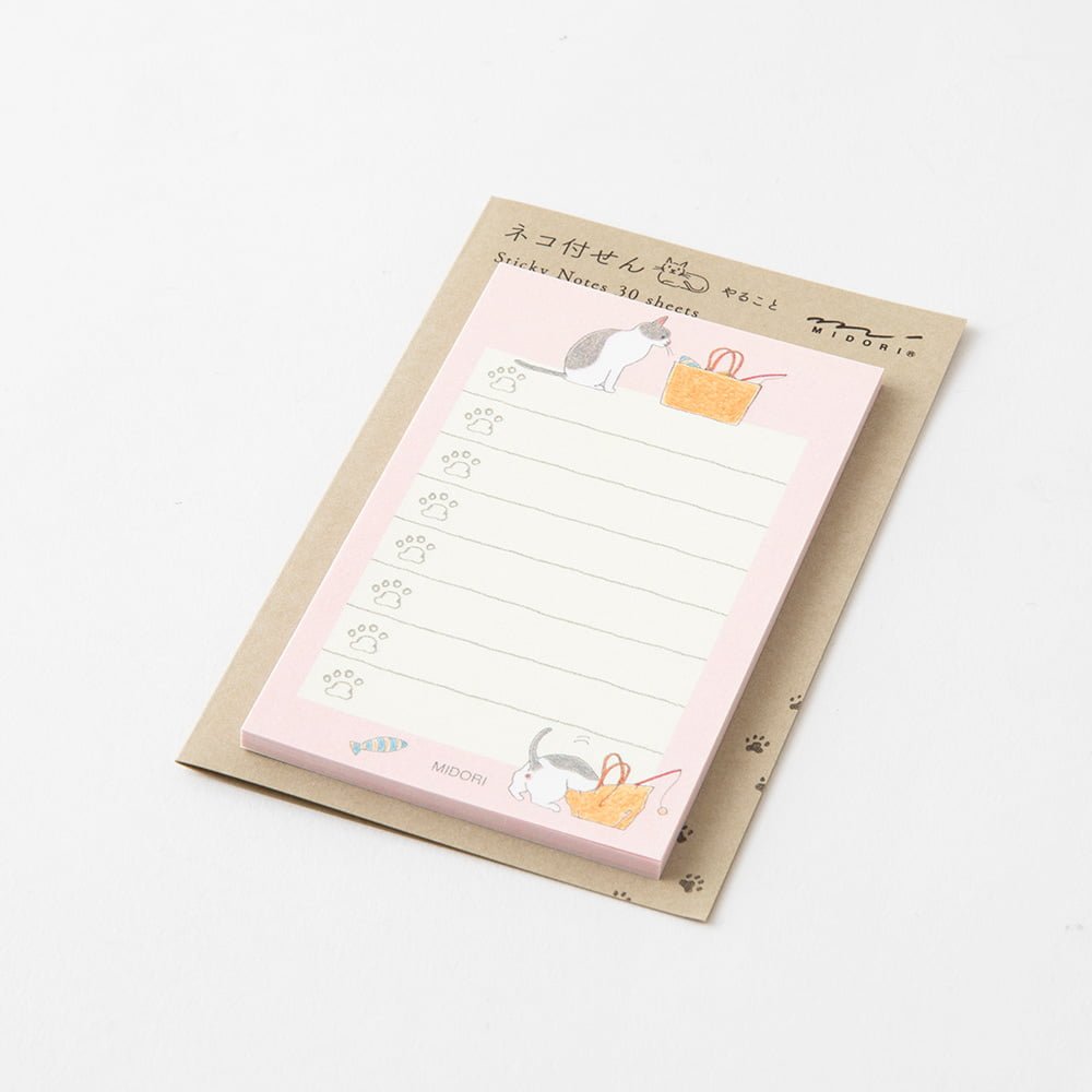 Sticky Notes To Do Cat Pink - 3 - Midori - Tidformera