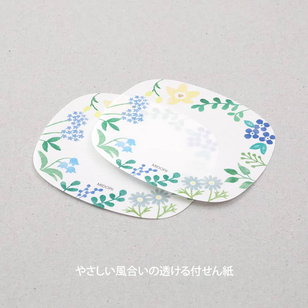 Sticky Notes Transparency Wild Flowers - 5 - Midori - Tidformera