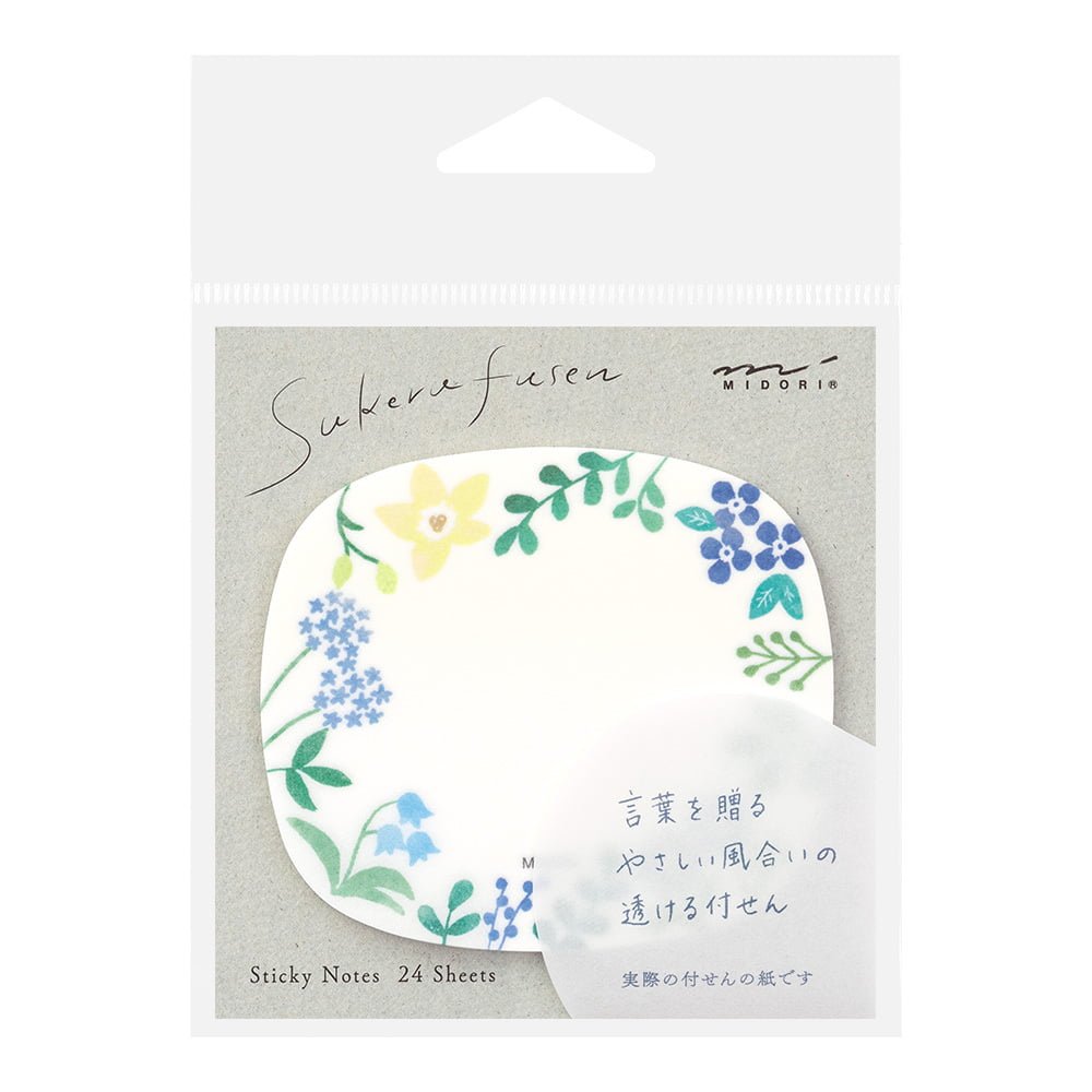 Sticky Notes Transparency Wild Flowers - 1 - Midori - Tidformera
