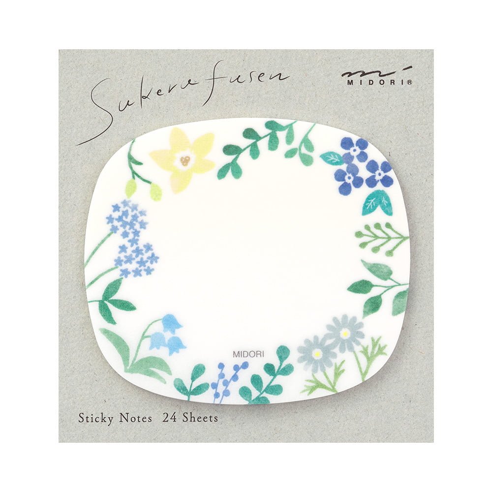 Sticky Notes Transparency Wild Flowers - 6 - Midori - Tidformera