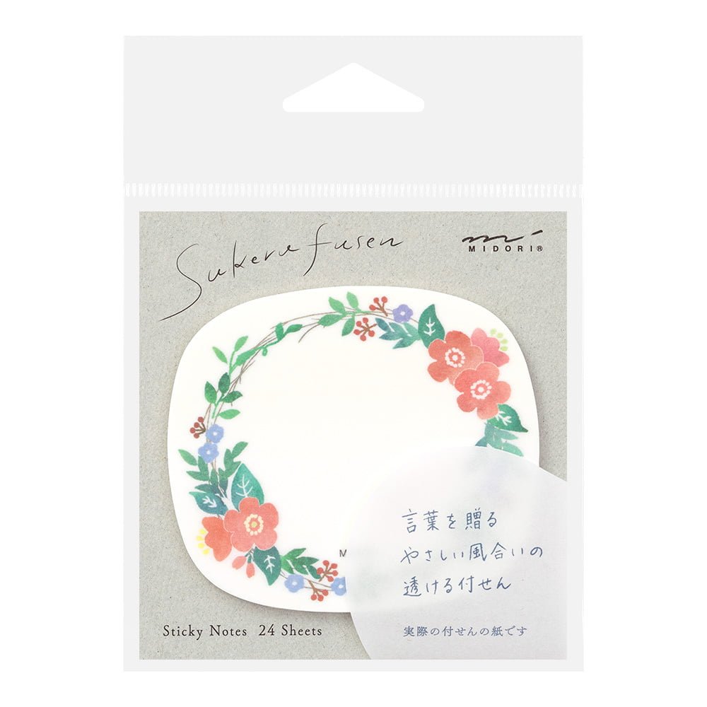 Sticky Notes Transparency Wreath - 3 - Midori - Tidformera