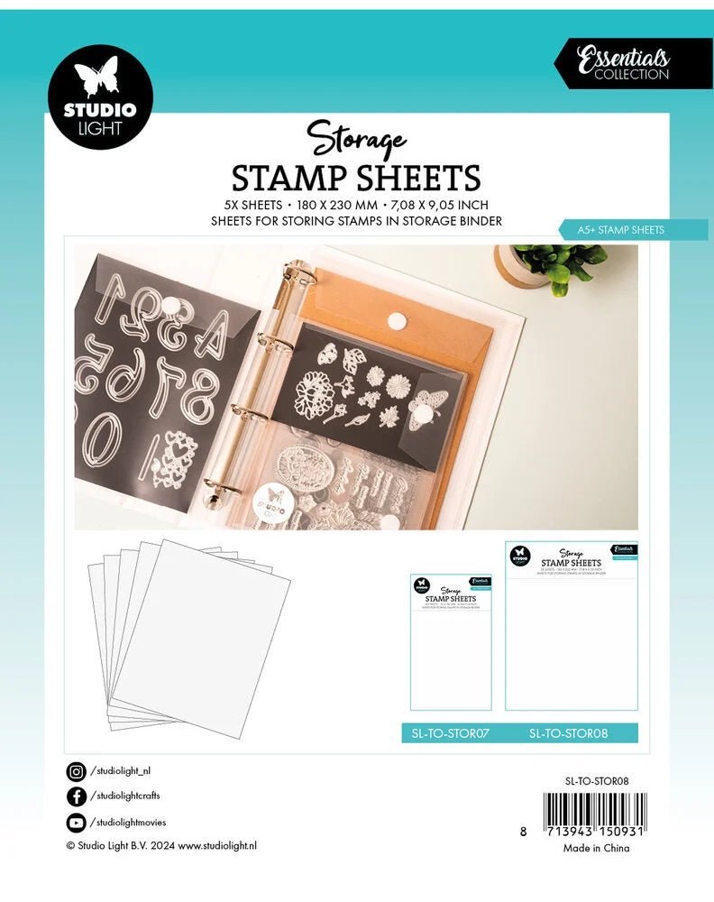 Storage Stamp Sheets A5+ 10 - pack - 2 - Studio Light - Tidformera