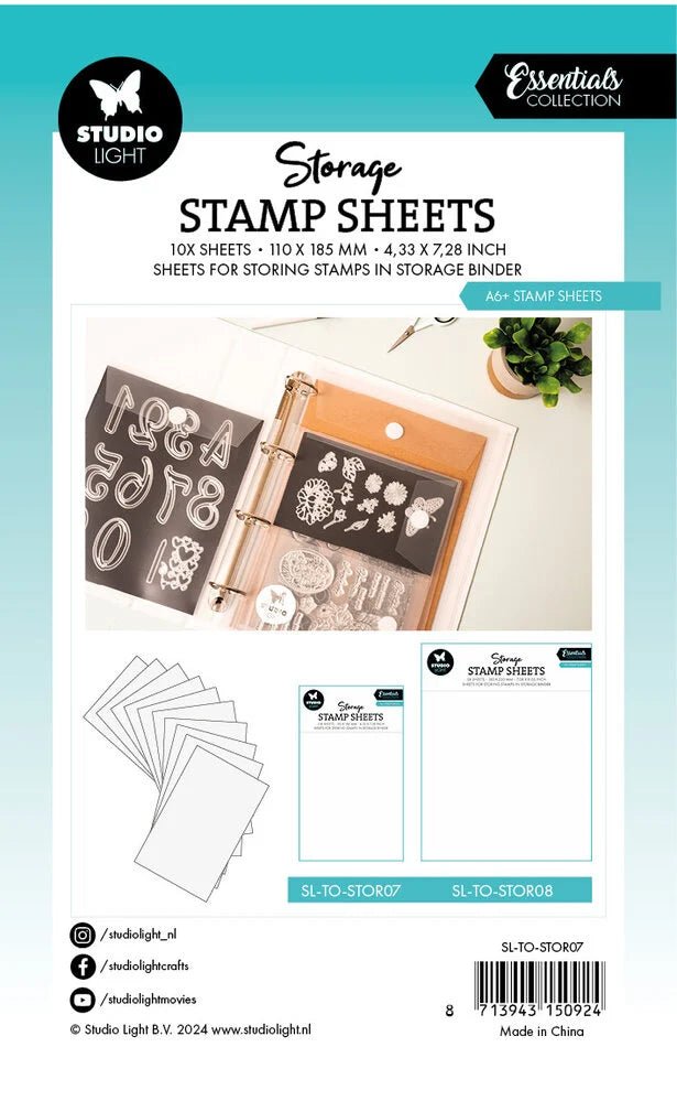 Storage Stamp Sheets A6+ 10 - pack - 2 - Studio Light - Tidformera