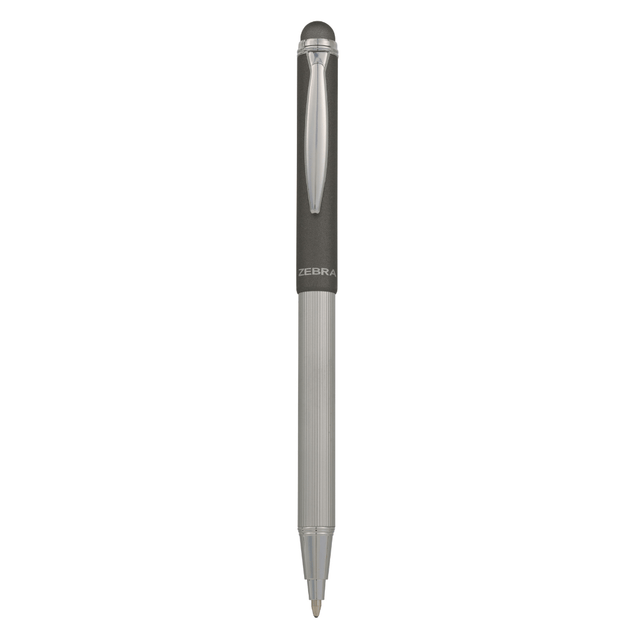 Grå penna i metall Telescopic Stylus Kulspetspenna från Zebra. Utdragen för att skriva med.  -  Tidformera