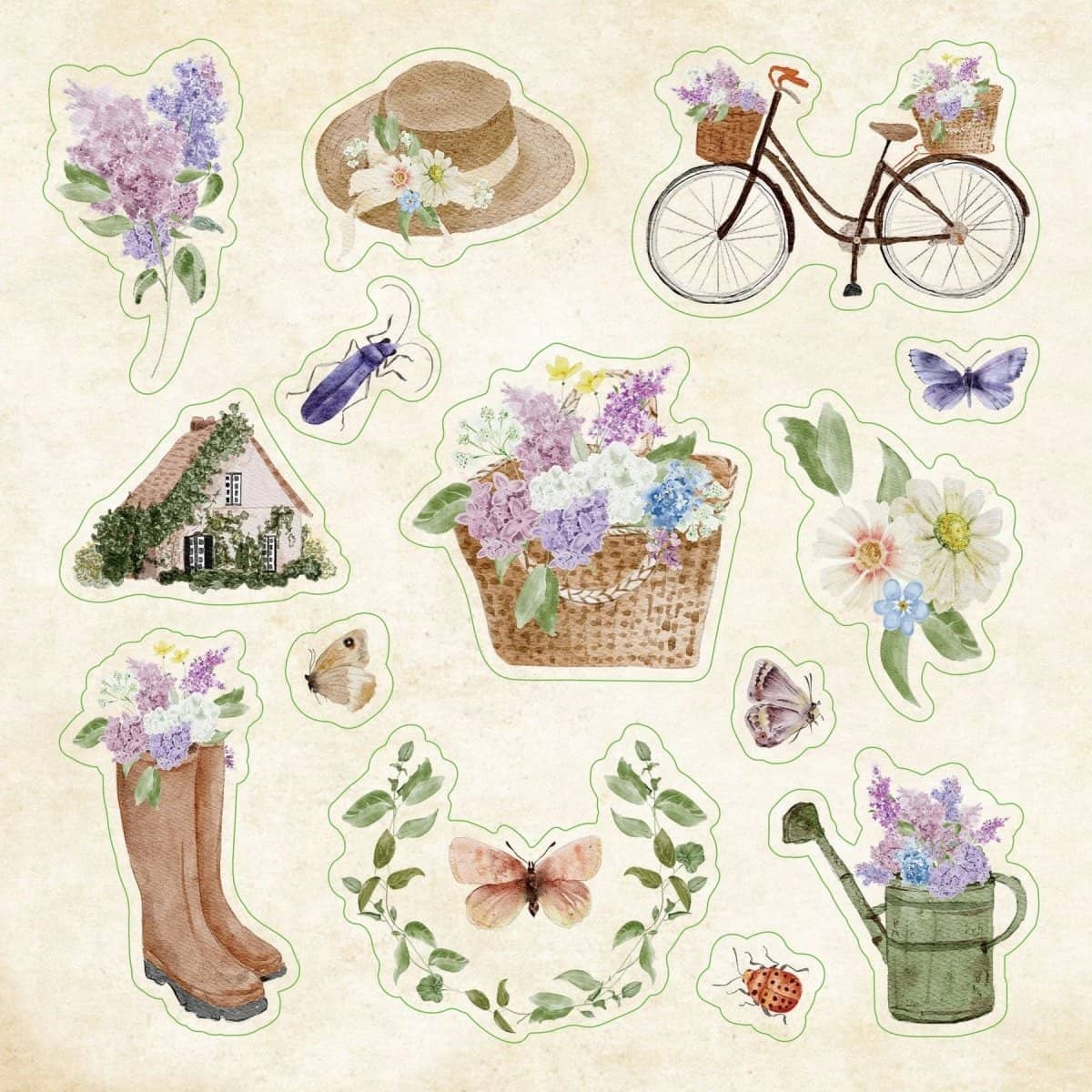 The simple life Cottagecore - Sticker book - 7 - Peter Pauper Press - Tidformera